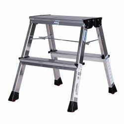 2-step folding ladder Krause 130037 Silver Aluminium