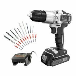 Set trapano e accessori Black & Decker Silver Edition bdchd18sc1a-qw 18 V 45 Nm 30 Pezzi