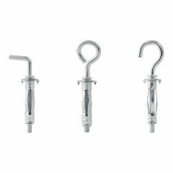 Set di ganci, bulloni ad occhio e appendiabiti Rapid Ø 8 x 32 mm Metallo Espansione 12 Unità