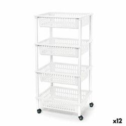 Vegetable trolley Tontarelli Mito 4 Plastic White 40 x 29 x 62 cm (12 Units)