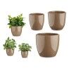 Set of pots Brown Clay (3 Pieces) (22,5 x 18,5 x 22,5 cm)