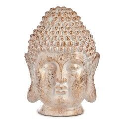 Decorative Garden Figure Buddha Head White/Gold Polyresin (31,5 x 50,5 x 35 cm)