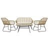 Garden sofa DKD Home Decor Brown Metal Polyester synthetic rattan (124 x 74 x 84 cm)  