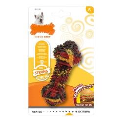 Giocattolo da mordere per cani Nylabone Strong Chew Bacon Formaggio Sandwich, Hamburger Gomma Taglia S