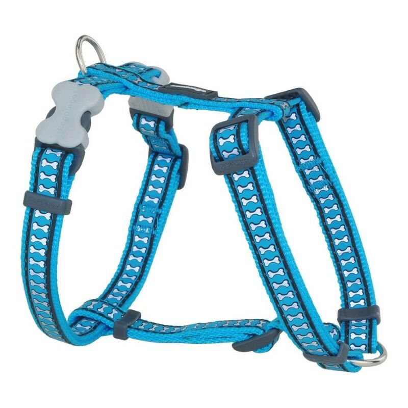 Dog Harness Red Dingo Bone Reflective 25-39 cm Turquoise