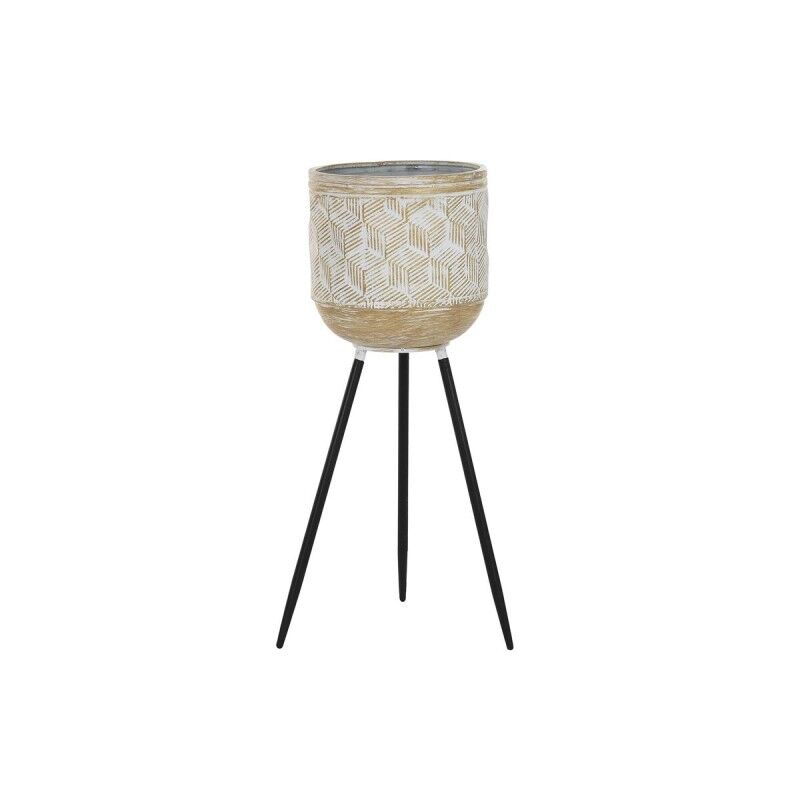 Vaso DKD Home Decor Nero Dorato Metallo Bianco Bicolore (26 x 26 x 70 cm)