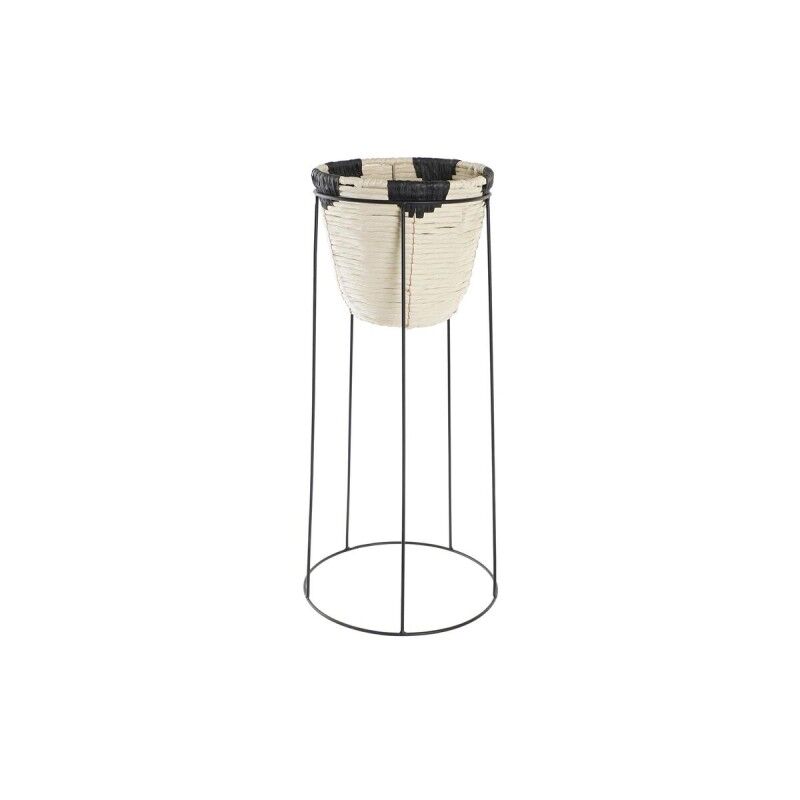 Vaso DKD Home Decor Naturale Nero Metallo Coloniale Fibra (30 x 30 x 62 cm)