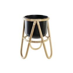 Vaso DKD Home Decor Naturale Nero Metallo Coloniale Bambù (26 x 26 x 40 cm)