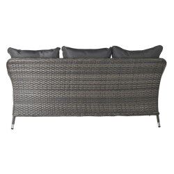 Divano da Giardino DKD Home Decor Cristallo Grigio Poliestere rattan sintetico Acciaio Marrone scuro (175 x 73 x 81 cm)