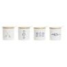 Sugar Bowl DKD Home Decor Sailor White Multicolour Bamboo Dolomite 4 Pieces 7,5 x 7,5 x 7,5 cm