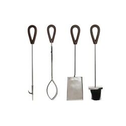 Fireplace Utensils DKD Home Decor Stainless steel Aluminium (15 x 15 x 62 cm)