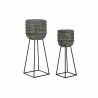 Set of Planters DKD Home Decor Worn 32 x 32 x 84 cm Metal (2 Units)