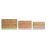 Tagliere DKD Home Decor Azzurro Verde Rosa Bambù 33,5 x 22,4 x 1,2 cm