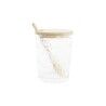 Sugar Bowl DKD Home Decor Transparent Natural Bamboo Aluminium Crystal Borosilicate Glass 300 ml 28 x 10 x 13,5 cm