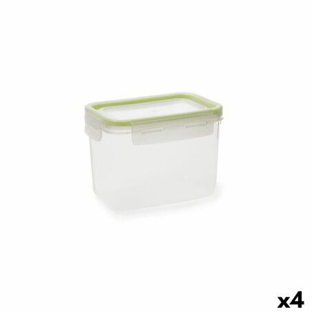 Porta pranzo Ermetico Quid Greenery Trasparente Plastica Rettangolare 1,05 L (4 Unità)