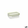 Lunch box Quid Greenery Transparent Plastic 475 ml (4 Units) (Pack 4x)