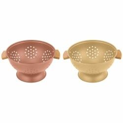 Scolapasta DKD Home Decor 30 x 24,5 x 14 cm Terracotta Acciaio inossidabile Giallo (2 Unità)