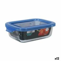 Portapranzo Rettangolare con Coperchio Quttin Azzurro Rettangolare 14,5 x 11 x 5 cm (12 Unità)