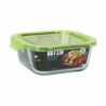 Porta Pranzo Quadrato con Coperchio Quttin Verde 750 ml (6 Unità)