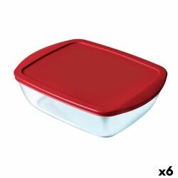 Porta pranzo Ermetico Pyrex Cook & store Rosso Vetro (400 ml) (6 Unità)