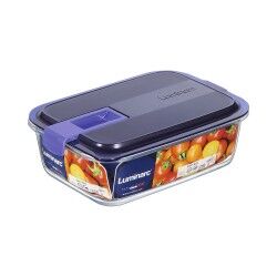 Porta pranzo Ermetico Luminarc Easy Box Azzurro Vetro (6 Unità) (1,22 L)