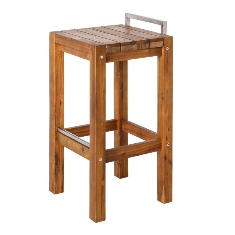 Stool Norah Wood Stainless steel 40 x 40 x 80 cm