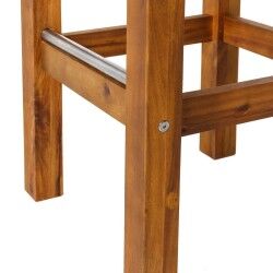 Stool Norah Wood Stainless steel 40 x 40 x 80 cm