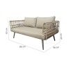 2-Seater Sofa Ariki Steel Rattan synthetic rattan 161 x 84 x 67 cm