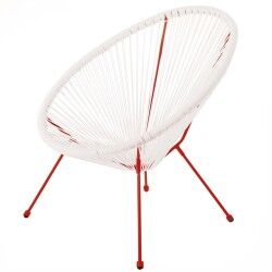 Garden sofa Acapulco 73 x 80 x 85 cm Red White Rattan