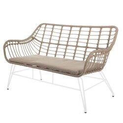 Garden sofa Ariki 121 x 62 x 76 cm synthetic rattan Steel White