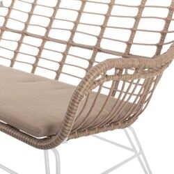 Garden sofa Ariki 121 x 62 x 76 cm synthetic rattan Steel White