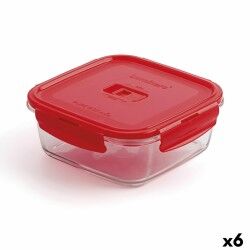 Porta pranzo Ermetico Luminarc Pure Box Rosso 1,22 L Vetro (6 Unità)