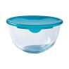 Porta Pranzo Rotondo con Coperchio Pyrex Cook & Store 16 x 16 x 10 cm Azzurro 1 L Silicone Vetro (3 Unità)