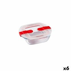 Porta pranzo Ermetico Pyrex Cook & Heat 15 x 12 x 4 cm 350 ml Trasparente Vetro (6 Unità)