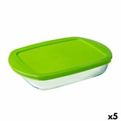 Portapranzo Rettangolare con Coperchio Pyrex Prep&store Px Verde 1,6 L 28 x 20 cm Vetro (5 Unità)