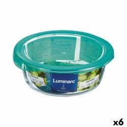 Porta Pranzo Rotondo con Coperchio Luminarc Keep'n Lagon 920 ml 15,6 x 6,6 cm Turchese Vetro (6 Unità)