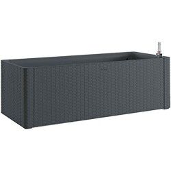 Self-watering planter Stefanplast Natural Delux Rectangular Anthracite 100 x 43 x 33 cm