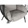 Poltrona da giardino DKD Home Decor 90 x 65 x 151 cm Nero Grigio Metallo rattan sintetico