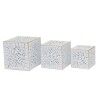 Set di vasi da fiori DKD Home Decor Fogli Dorato Metallo 15 x 15 x 15 cm Bianco Tropicale Foglia della pianta