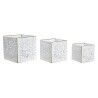 Set di vasi da fiori DKD Home Decor Fogli Dorato Metallo 15 x 15 x 15 cm Bianco Tropicale Foglia della pianta