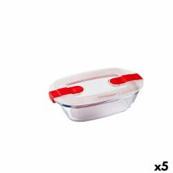 Porta pranzo Ermetico Pyrex Cook & Heat Rettangolare 400 ml 17 x 10 x 5 cm Trasparente Vetro (5 Unità)