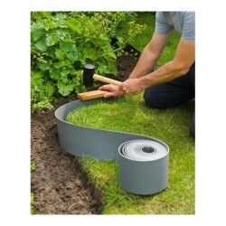 Recinzione da Giardino Nature Grigio Polietilene 7,5 cm x 10 m