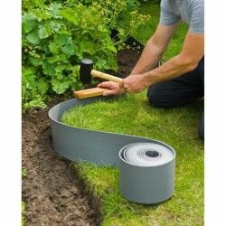 Recinzione da Giardino Nature Grigio Polietilene 7,5 cm x 10 m