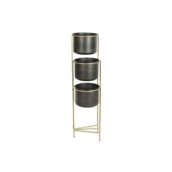 Vaso DKD Home Decor 30 x 21 x 80 cm Nero Dorato Metallo