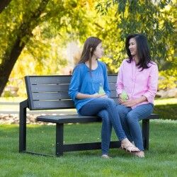 Bench with backrest Lifetime Table Grey Convertible