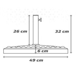 Base per Ombrellone Aktive 49 x 32 x 49 cm Acciaio Poliresina