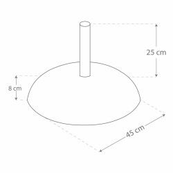 Base per Ombrellone Aktive 45 x 33 x 45 cm Cemento Acciaio