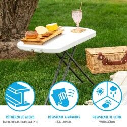 Tavolo da picnic Lifetime Bianco Acciaio HDPE 66 x 71 x 46 cm