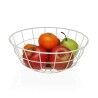 Fruit Bowl Versa White 28 x 12 x 28 cm Wood Rubber wood Steel Iron