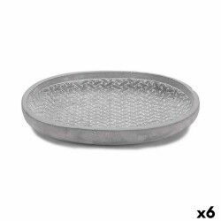 Flower Pot Dish With relief Grey 28 x 4 x 23 cm (6 Units)